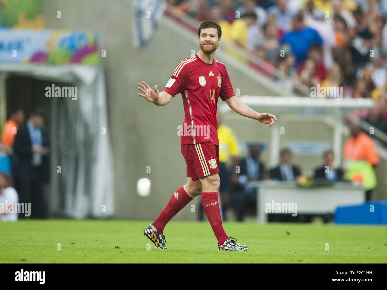 Porto Alegre, Brazil. 18th June, 2014.  Xabi Alonso in the match between Spain and Chile in the group stage of the 2014 World Cup, for the group B match at the Beira Rio stadium, on June 18, 2014  Credit:  Urbanandsport/NurPhoto/ZUMAPRESS.com/Alamy Live News Stock Photo
