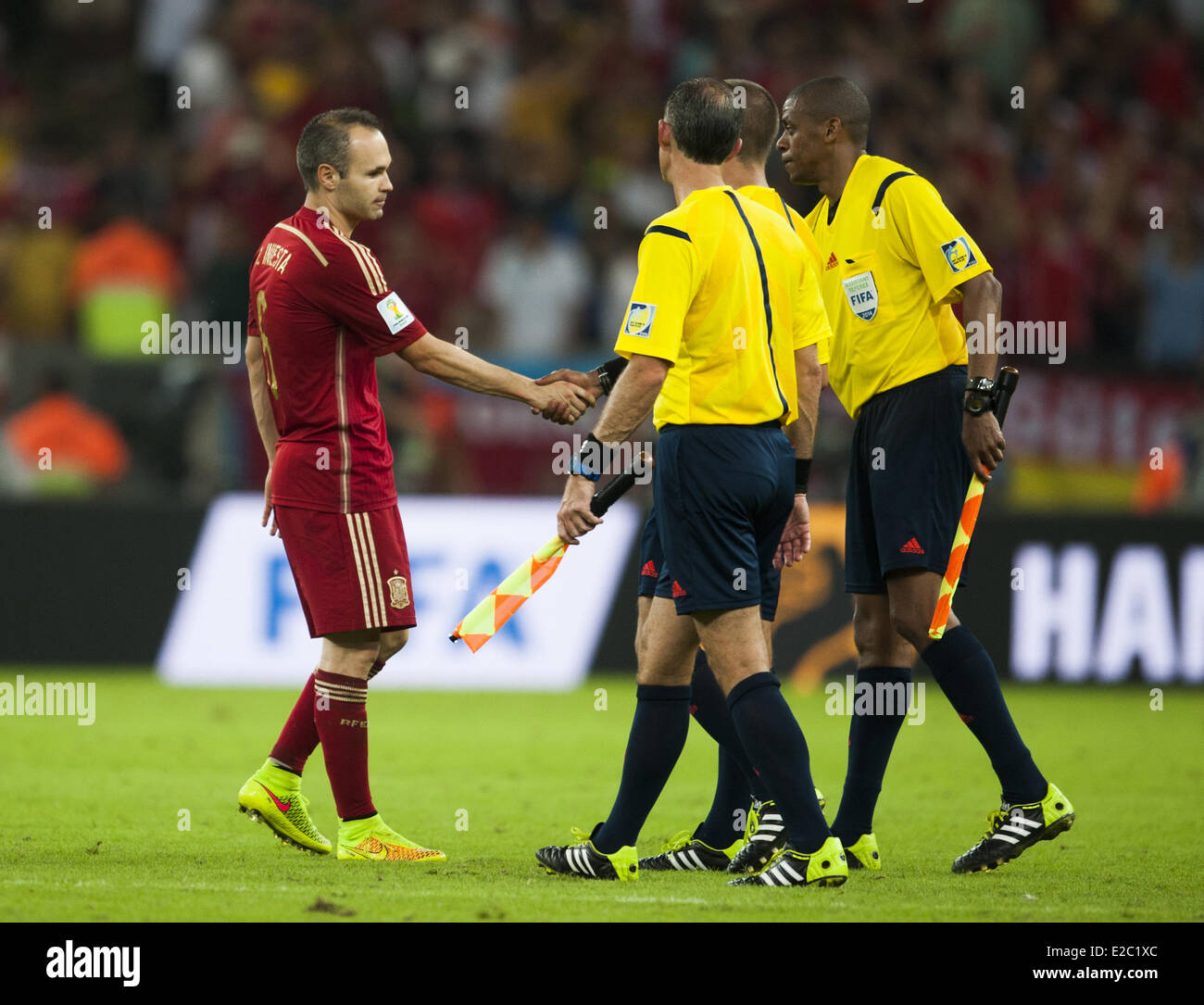 Porto Alegre, Brazil. 19th June, 2014.  Andres Iniesta in the match between Spain and Chile in the group stage of the 2014 World Cup, for the group B match at the Beira Rio stadium, on June 18, 2014  Credit:  Urbanandsport/NurPhoto/ZUMAPRESS.com/Alamy Live News Stock Photo