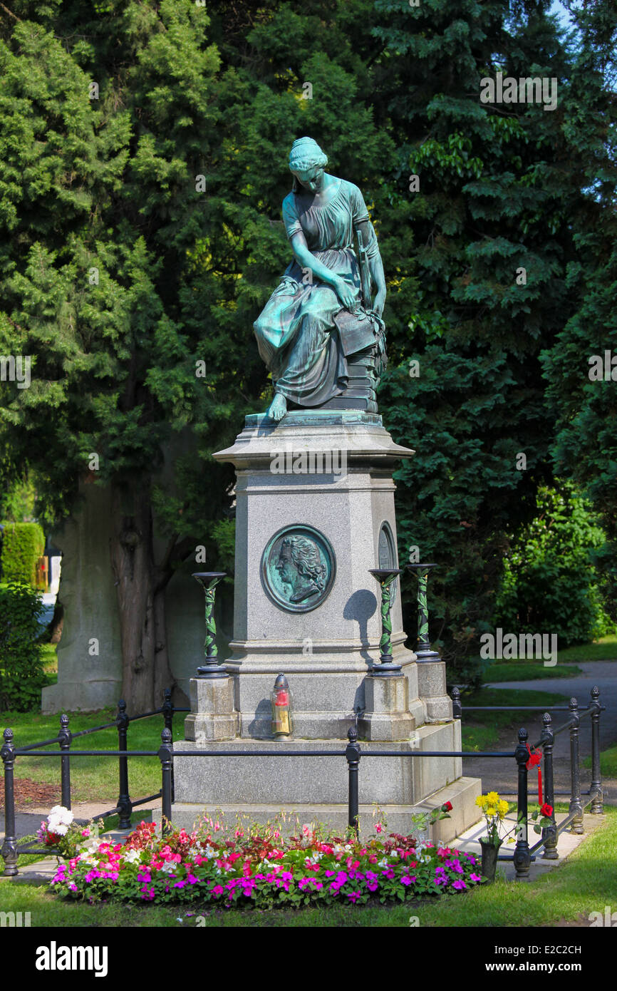 Mozart Memorial in Zentralfriedhof, Vienna, Austria Stock Photo