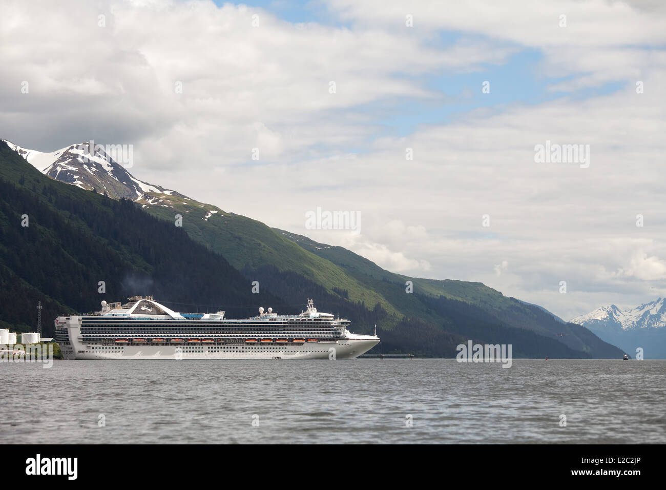 Large cruise ship in port at Juneau Alaska in summer Stock Photo Alamy