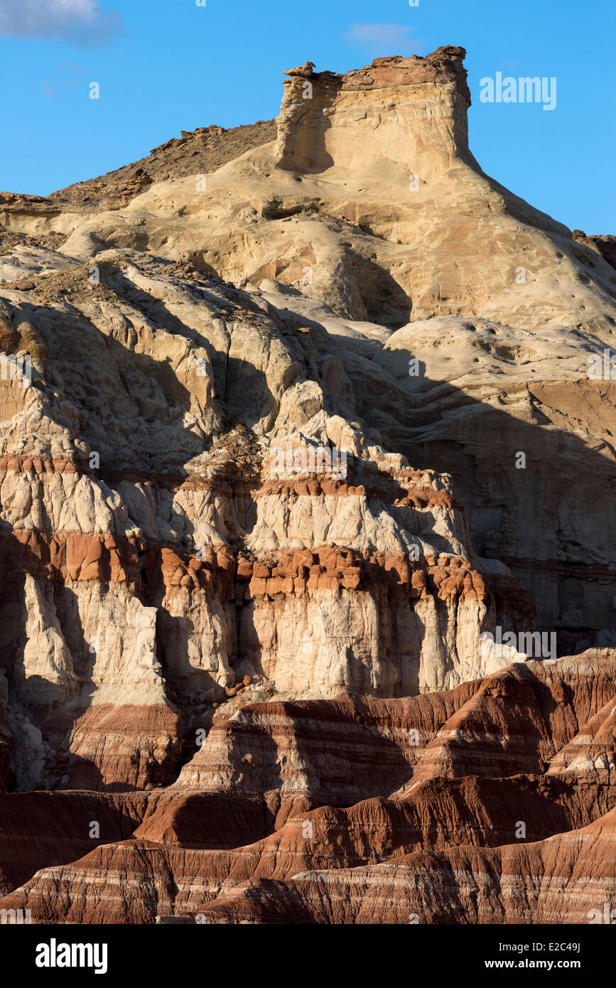 Eroded badlands in the desert of Southern Utah. Stock Photo