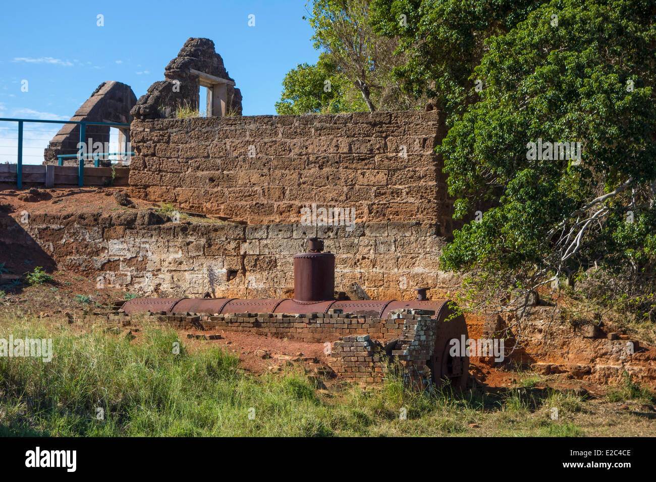 Ruins of the old sugar mill on St Helena Island in Morton Bay,Queensland, Australia. Stock Photo