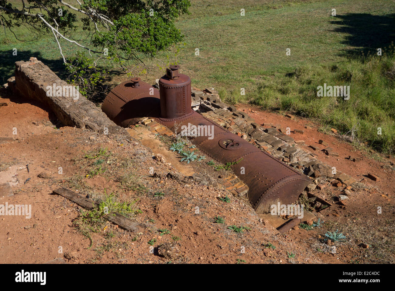 Ruins of the old sugar mill on St Helena Island in Morton Bay,Queensland, Australia. Stock Photo
