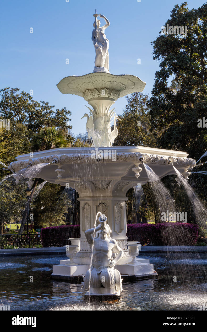 Forsyth Park Fountain, Savannah, Stock Photo Alamy