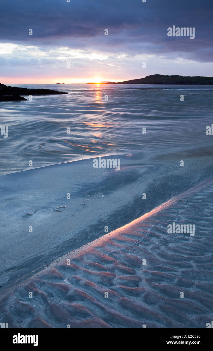 Sunset over Silver Strand beach County Mayo Ireland Stock Photo