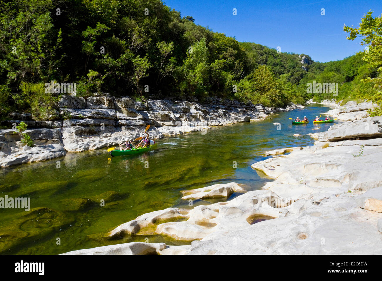 France Herault Gorges Of The Herault Saint Bauzille De Putois Canoe Descent Stock Photo Alamy