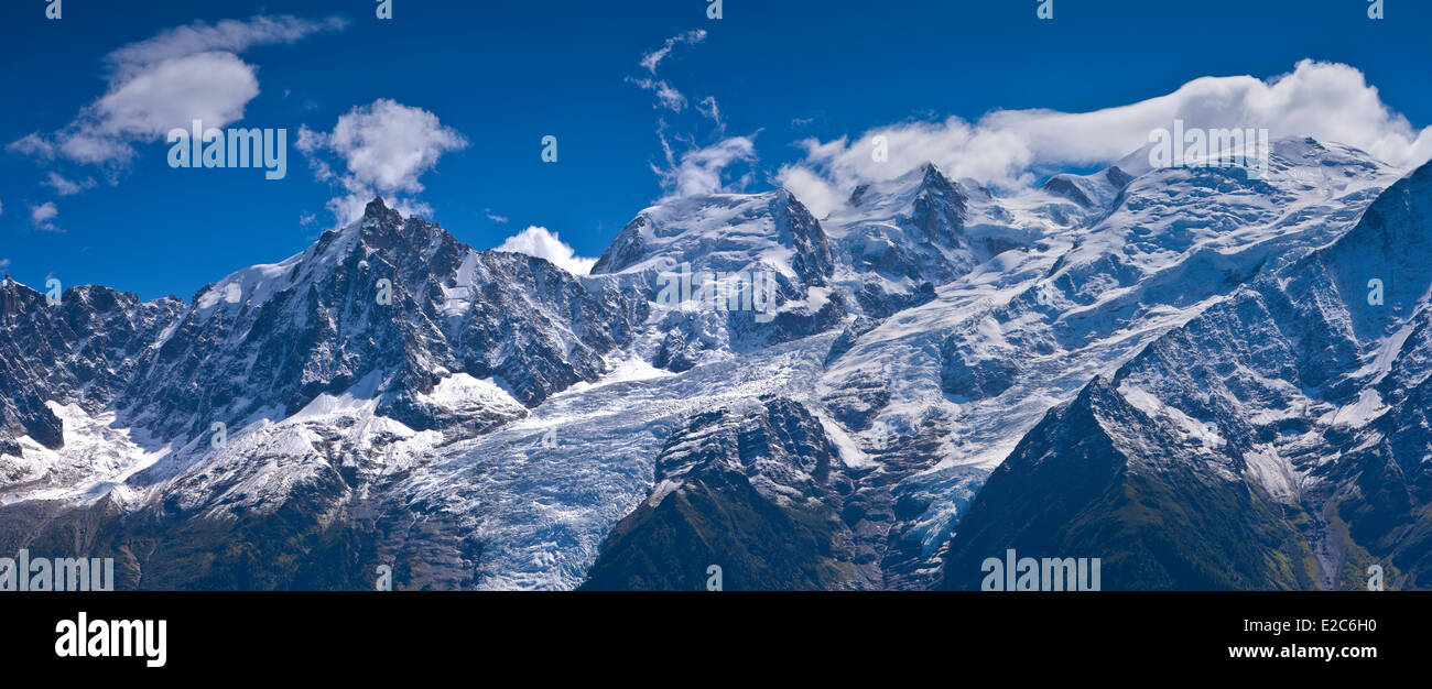 France, Haute Savoie, Chamonix Mont Blanc, the Aiguille du Midi and ...
