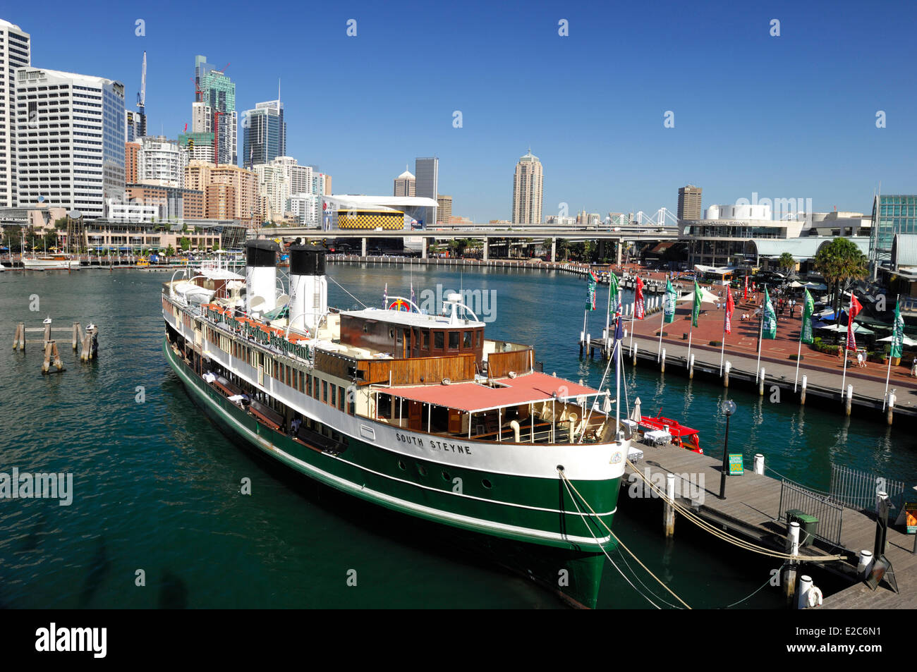 Australia, New South Wales, Sydney, Darling Harbour, Cockle Bay, boat called South Steyne docked Stock Photo