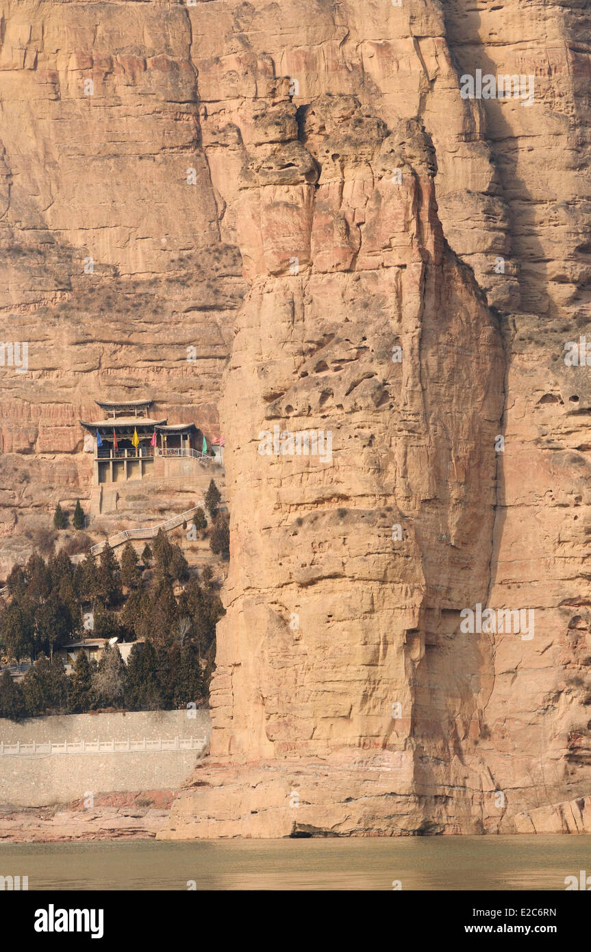 China, Gansu, surroundings of Linxia, The Yellow River at Bingling Si Stock Photo