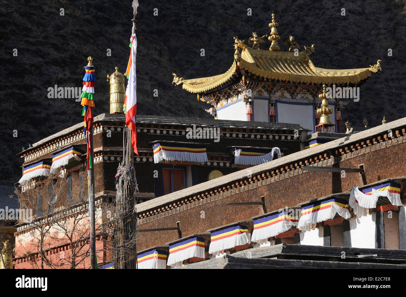 China, Gansu Province, Amdo, Xiahe, Monastery of Labrang (Labuleng Si) Stock Photo
