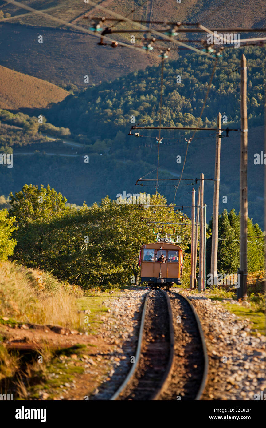 France, Pyrenees Atlantiques, the train of La Rhune Stock Photo