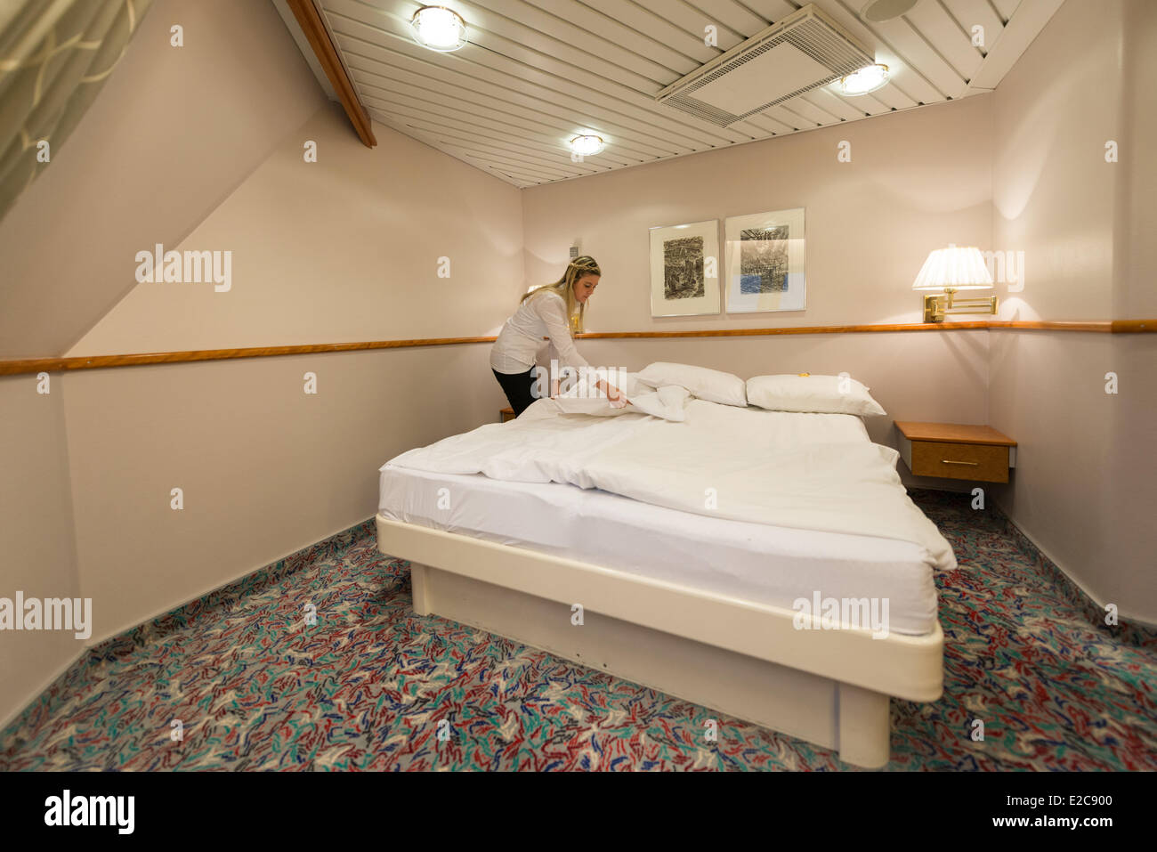 Norway Finnmark Honningsvag Cabin Room In The Ship Ms Nordkapp