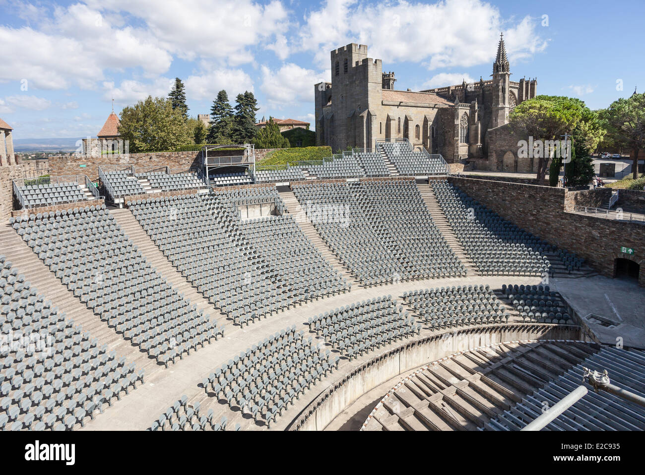 France, Aude, Carcassonne, Medieval City listedas World Heritage by UNESCO, Jean  Deschamps Theatre Stock Photo - Alamy