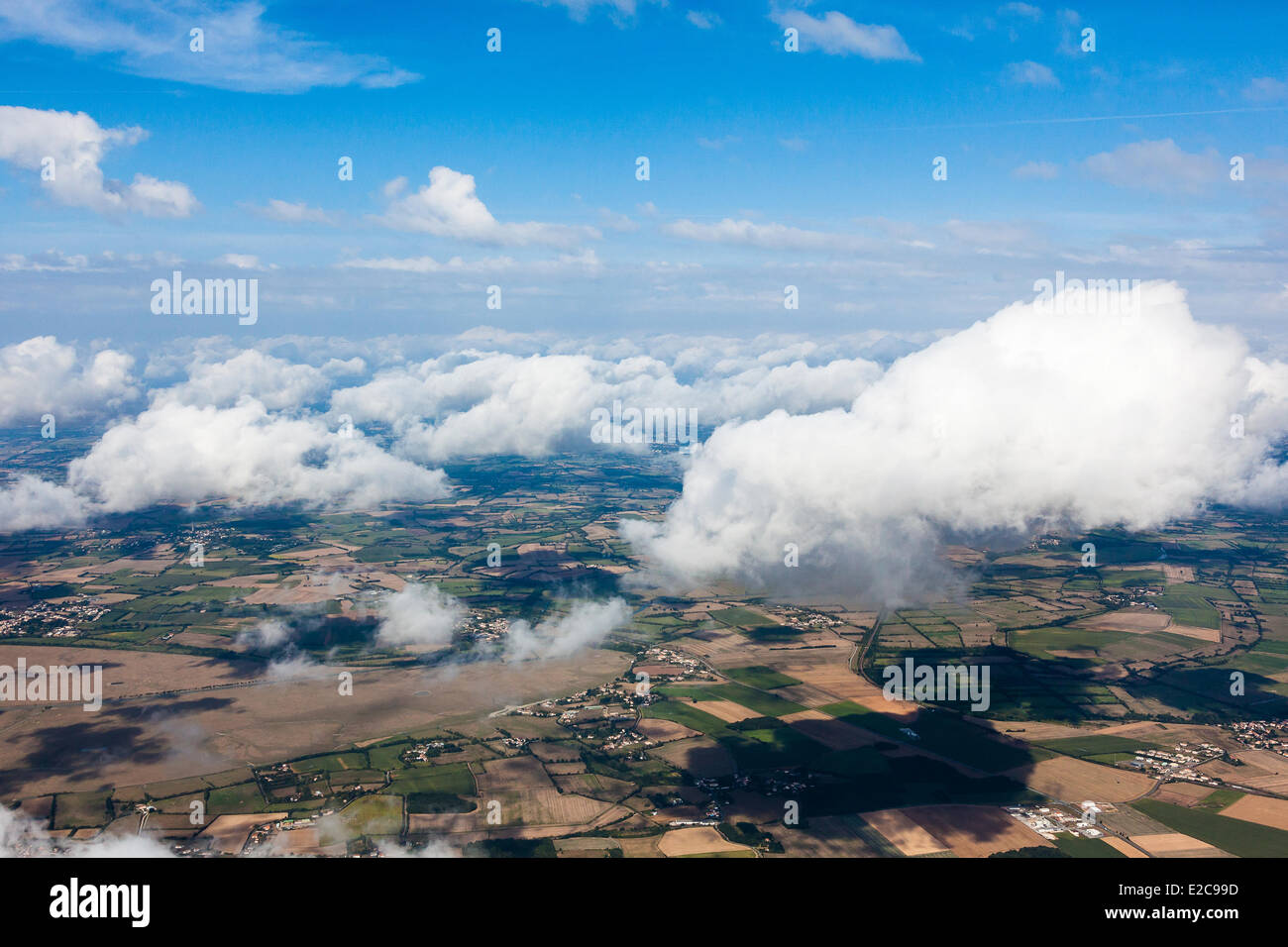 France, Vendee, Luτon, cumulus clouds (aerial view) Stock Photo