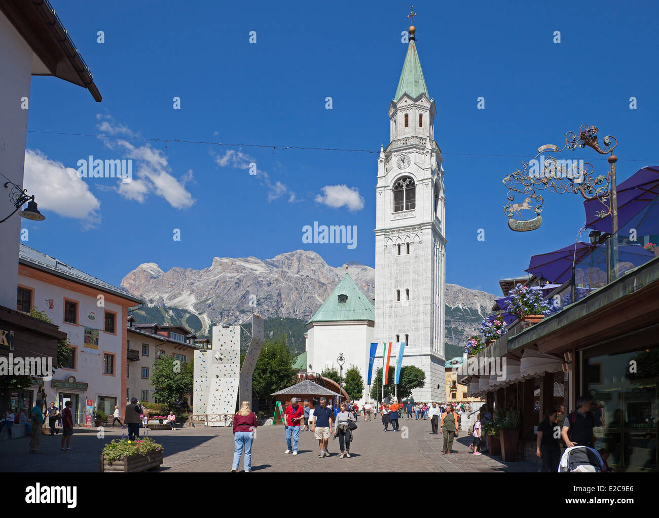 Italy, Trentino Alto Adige, Dolomites massif listed as World Heritage by UNESCO, Cortina d'Ampezzo Stock Photo