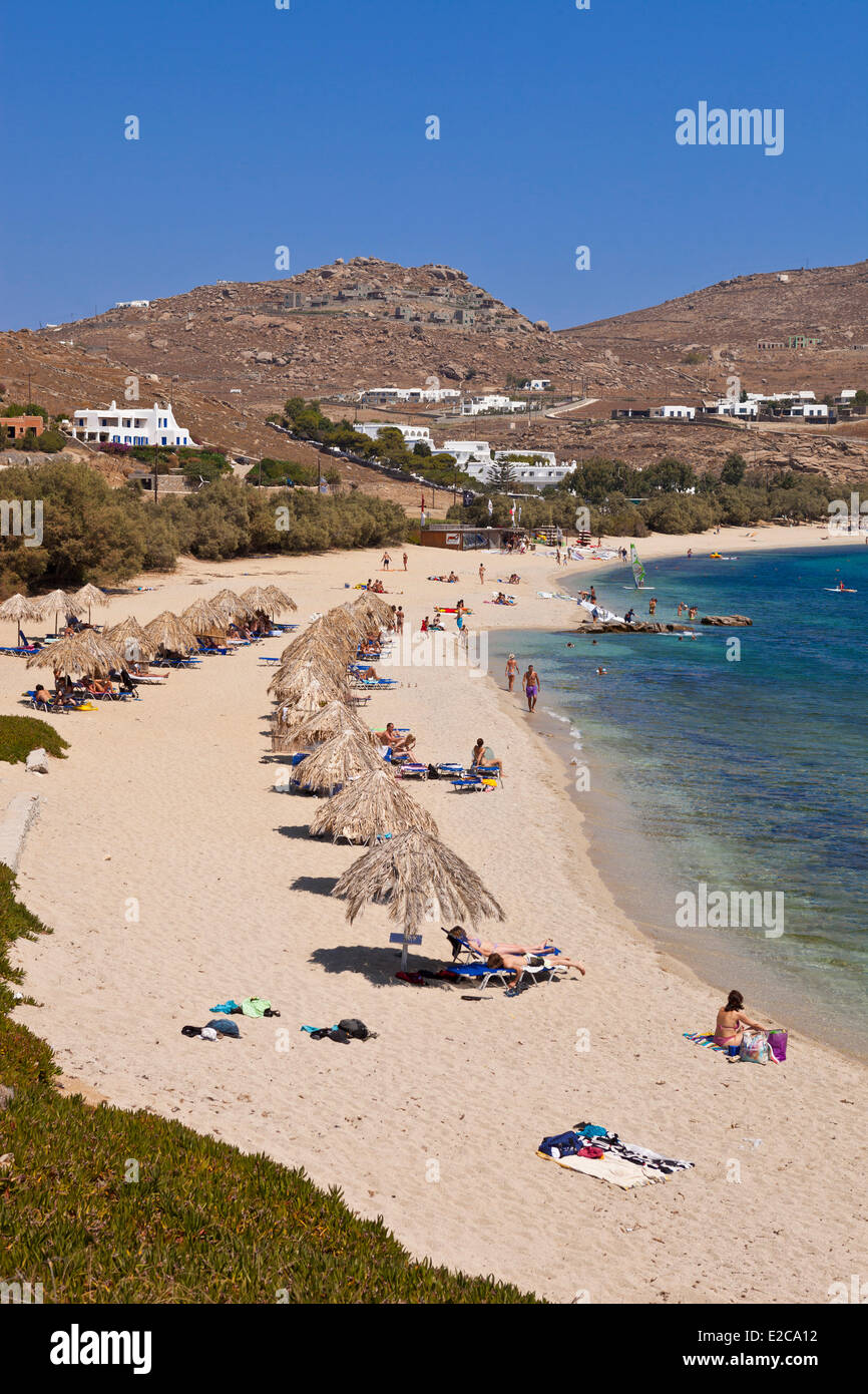 Greece, Cyclades, Mykonos Island, Kalafatis beach Stock Photo