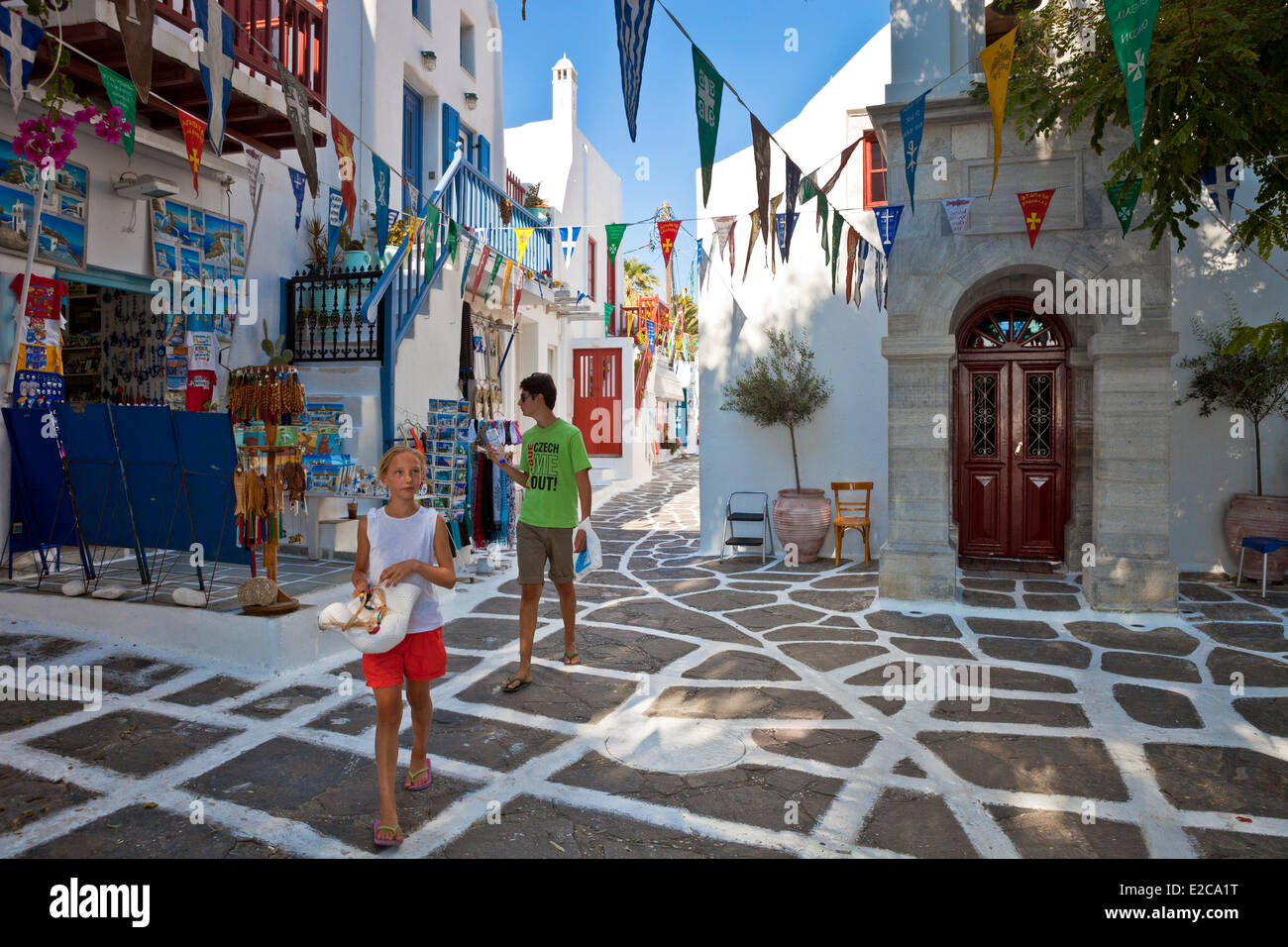 Mykonos town shops hi-res stock photography and images - Alamy
