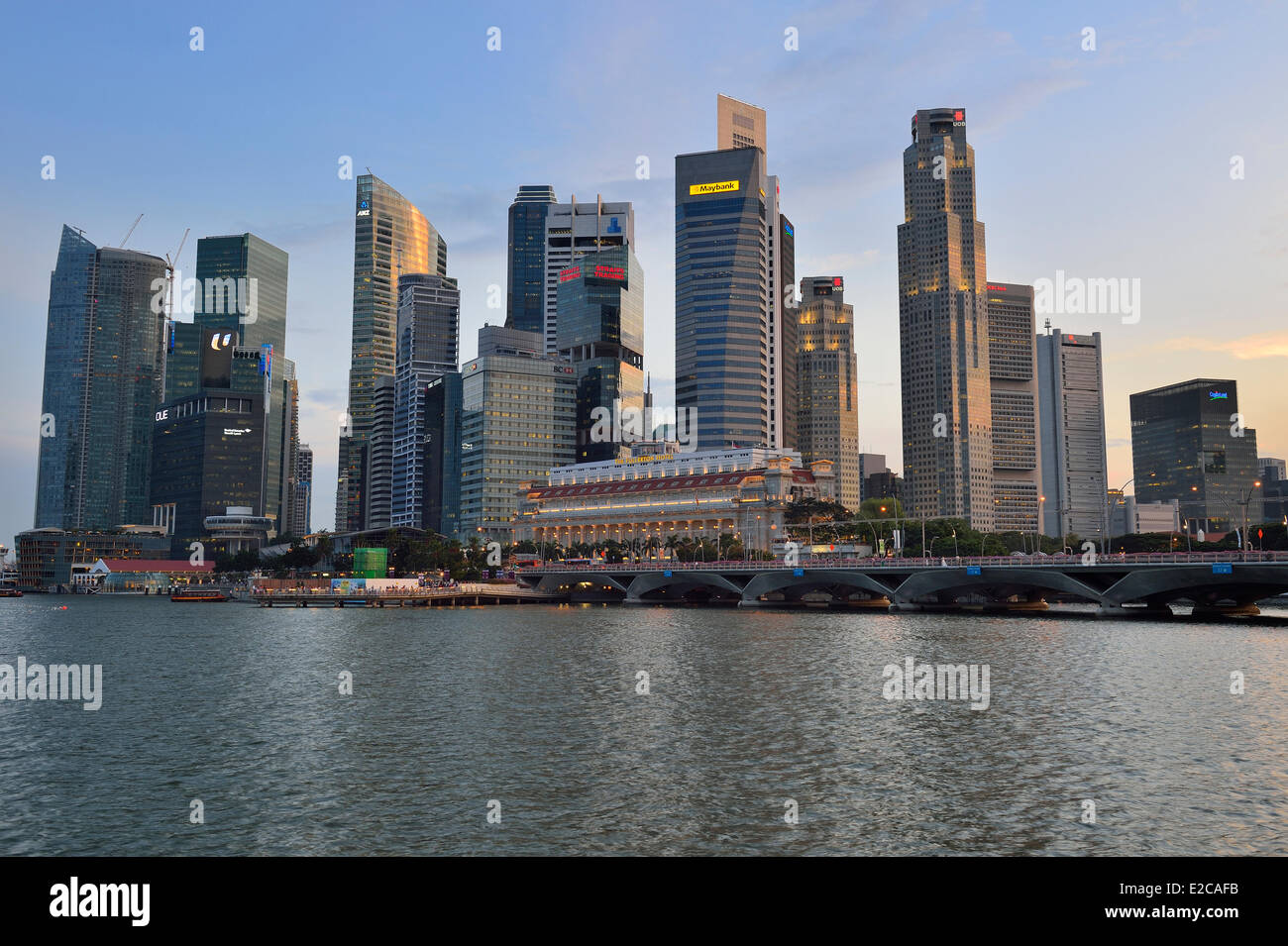 Singapore, Marina Bay, the skycrapers of the business district Stock Photo