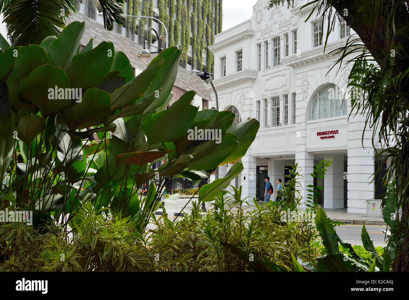 Singapore, the hotel Rendez Vous in the heart of Singapore?s commercial and cultural district Stock Photo