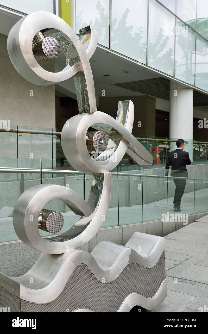 Singapore, work of art in front of the shopping Centre Central along Clarke Quay Stock Photo