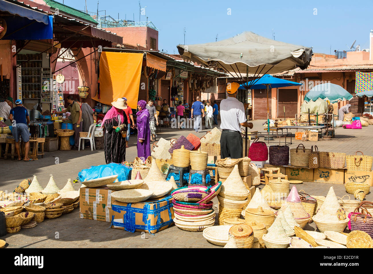 Morocco, High Atlas, Marrakesh, Imperial City, medina listed as World Heritage by UNESCO, souks Stock Photo