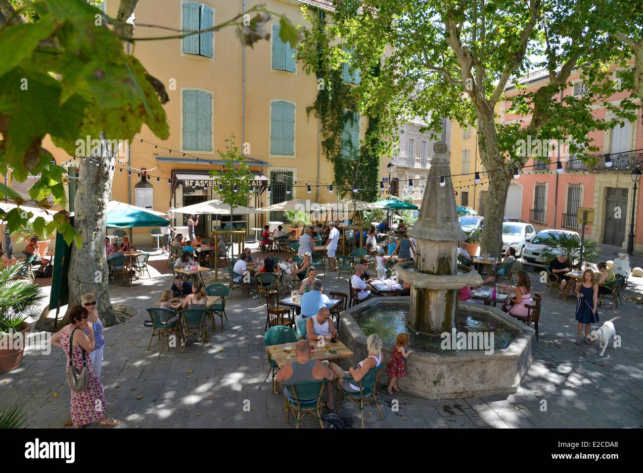 France, Herault, Beziers, square of the Revolution, terrace of