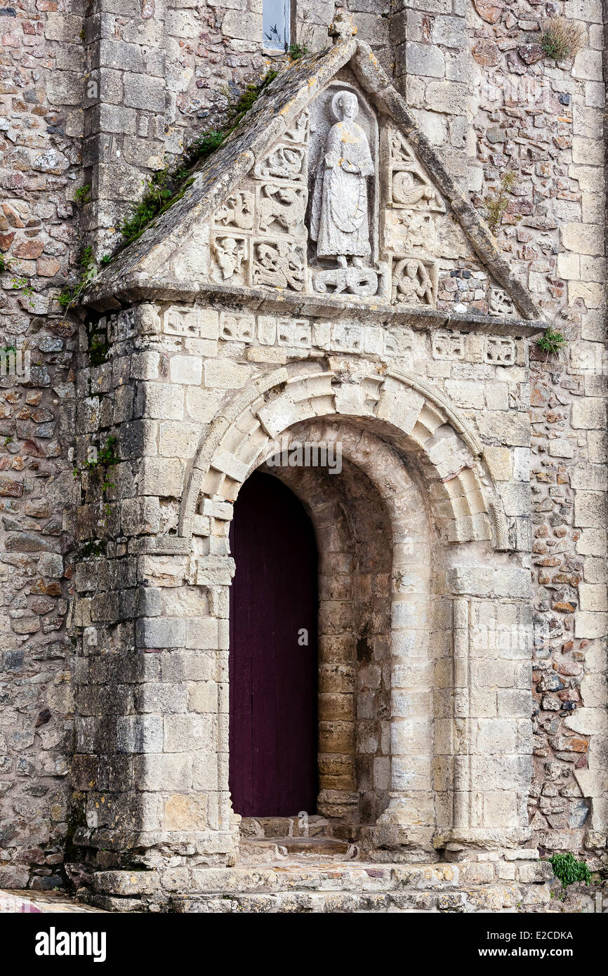 France, Vendee, Brem sur Mer, Saint Nicolas church 11th century Stock Photo