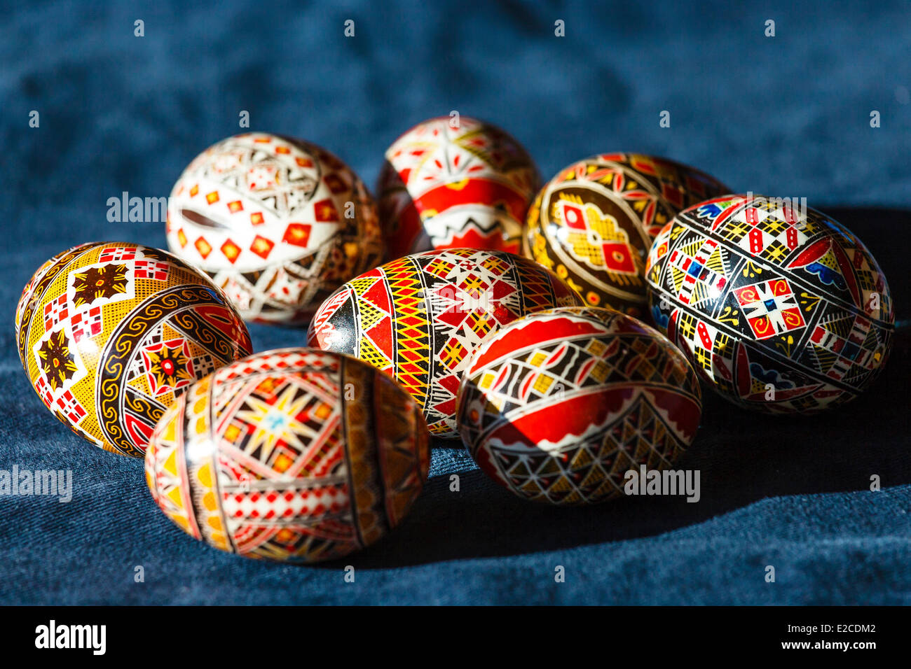 Romania, Bukovina Region, Moldovita, painted Easter eggs Stock Photo