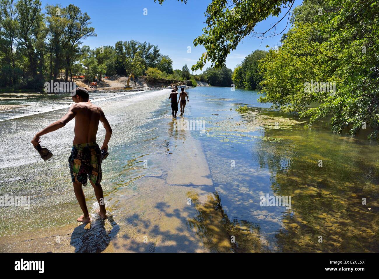 France, Herault, Lignan sur Orb, river Orb flooded in the vegetation