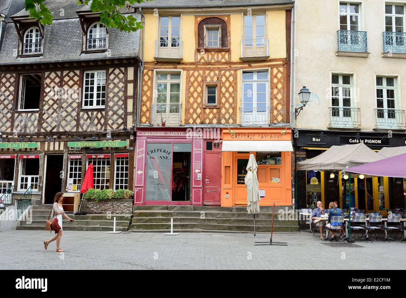France, Ille et Vilaine, Rennes, Place Sainte Anne Stock Photo Alamy