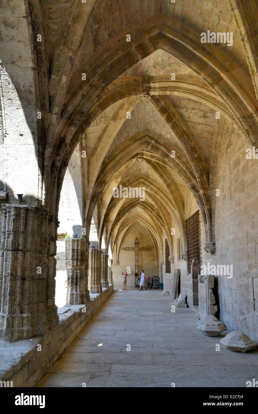 France, Herault, Beziers, Cathedral Saint Nazaire, convent which shelters a concise collection of statues Stock Photo