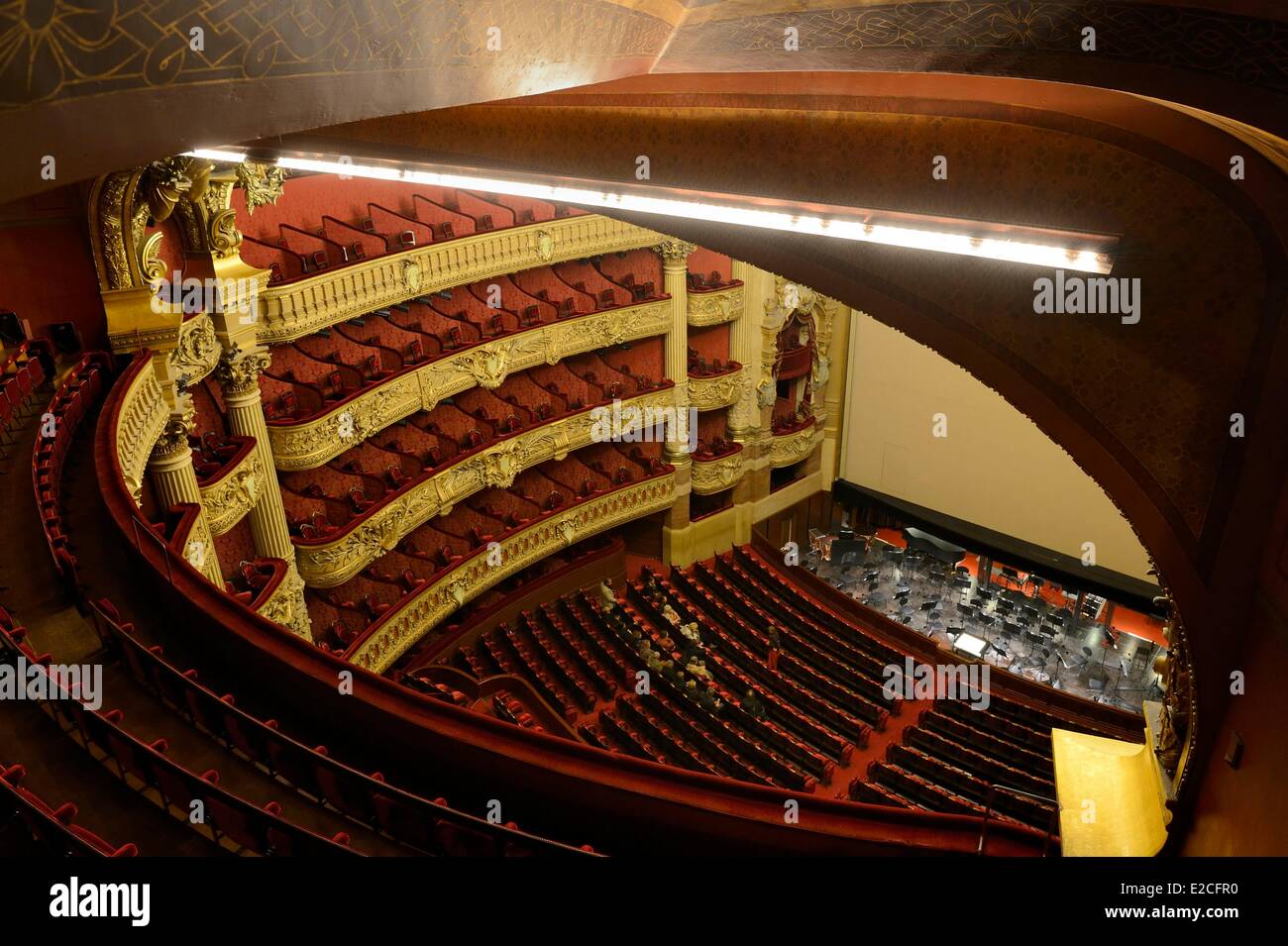 France, Paris, Garnier Opera, the auditorium from one of the Blind loges of the 5th level Stock Photo