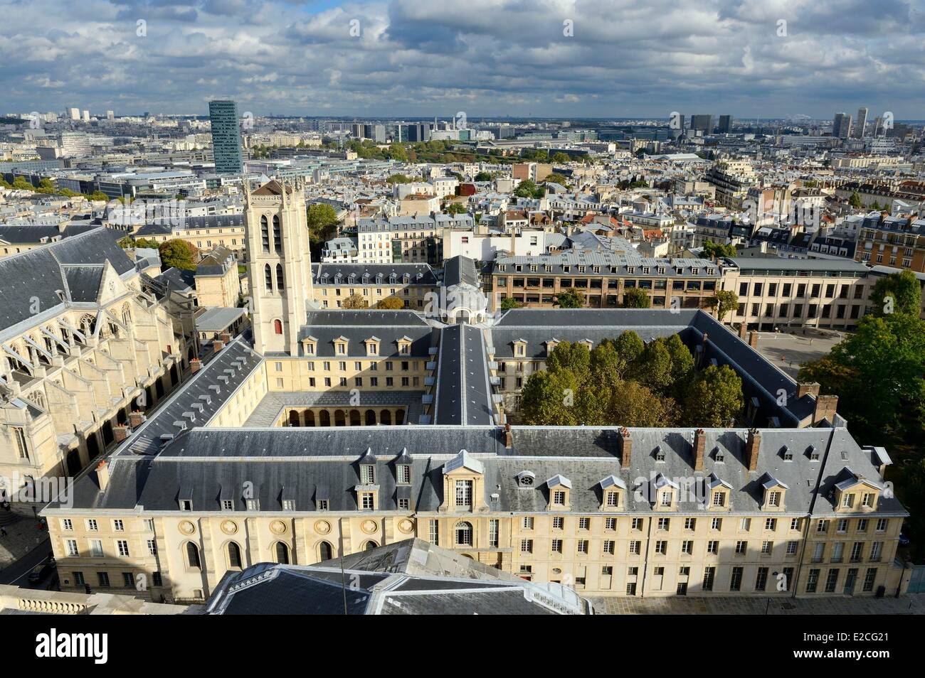 France, Paris Latin Quarter, Tower of Clovis Lycee Henri IV Stock Photo