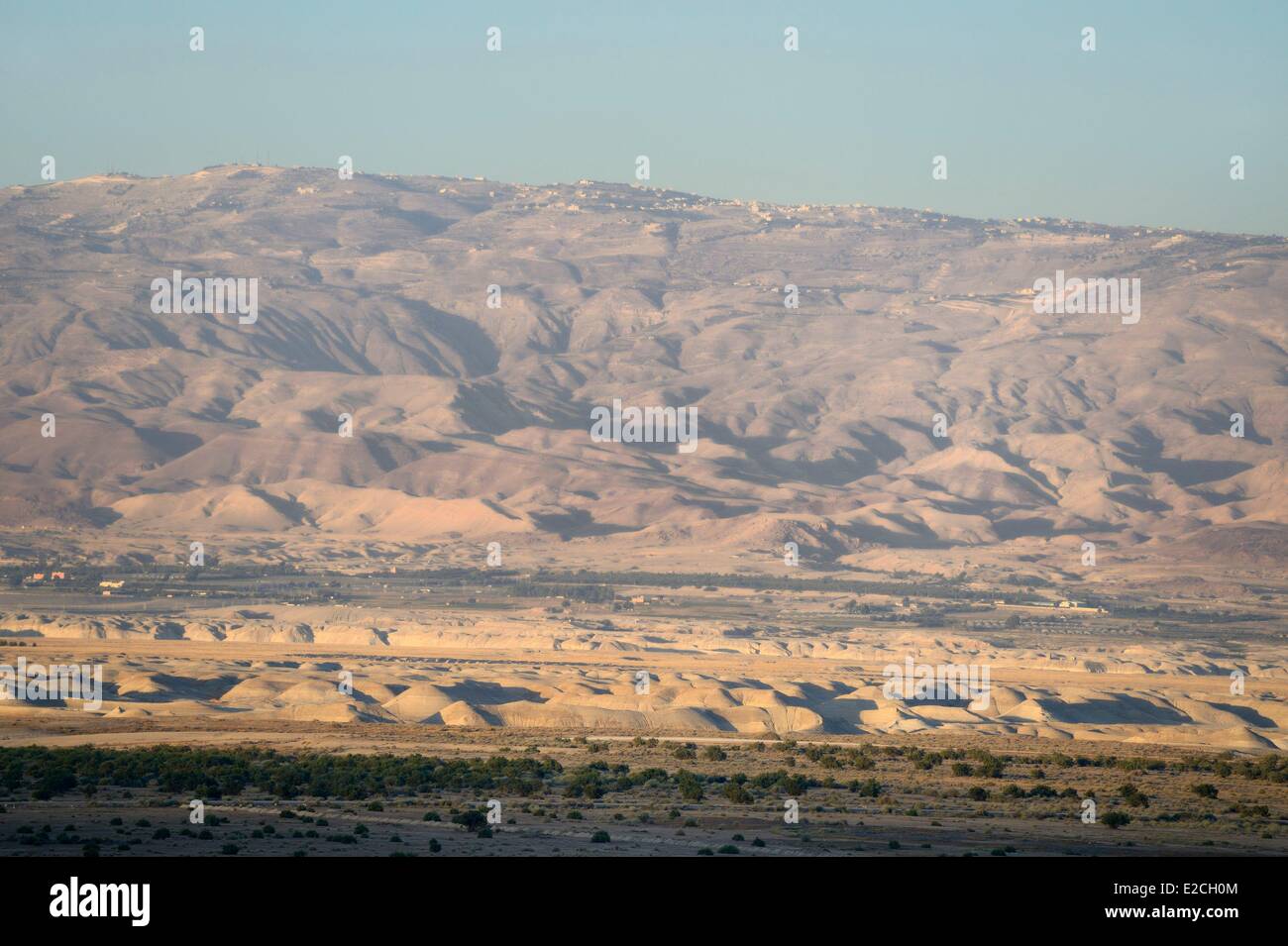 Israel, Northern District, Lower Galilee, the Jordan River valley and the mountains of Jordan in the background Stock Photo