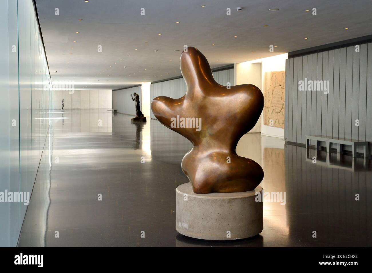 Israel, Jerusalem, Guivat Ram District, Israel Museum, walkway leading to the Museum of Archaeology, sculpture of Jean Arp from Stock Photo