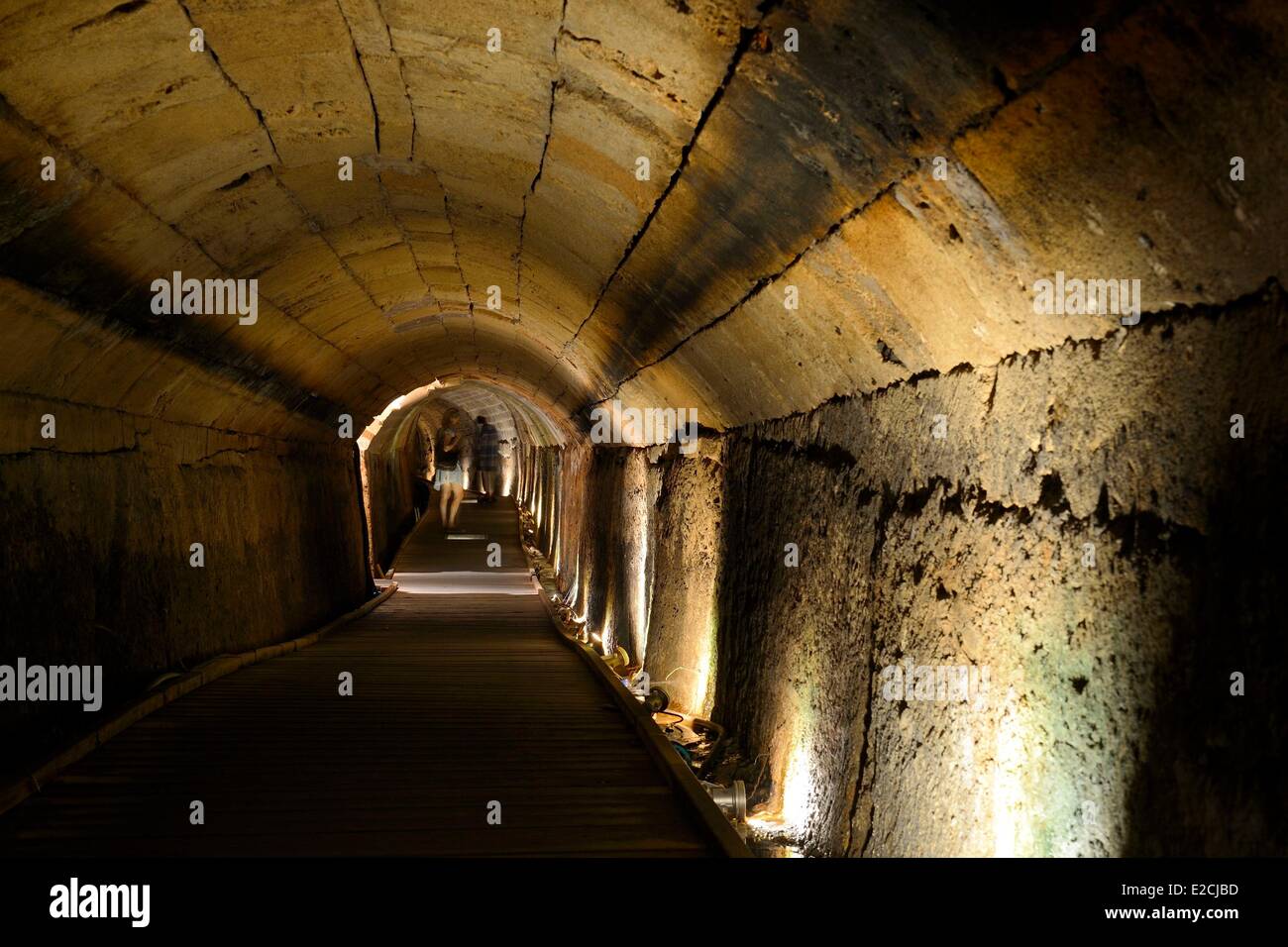 Israel, North district, Galilee, Acre (Akko), old town, listed as World Heritage by UNESCO, the 350m long Templars tunnel leads Stock Photo