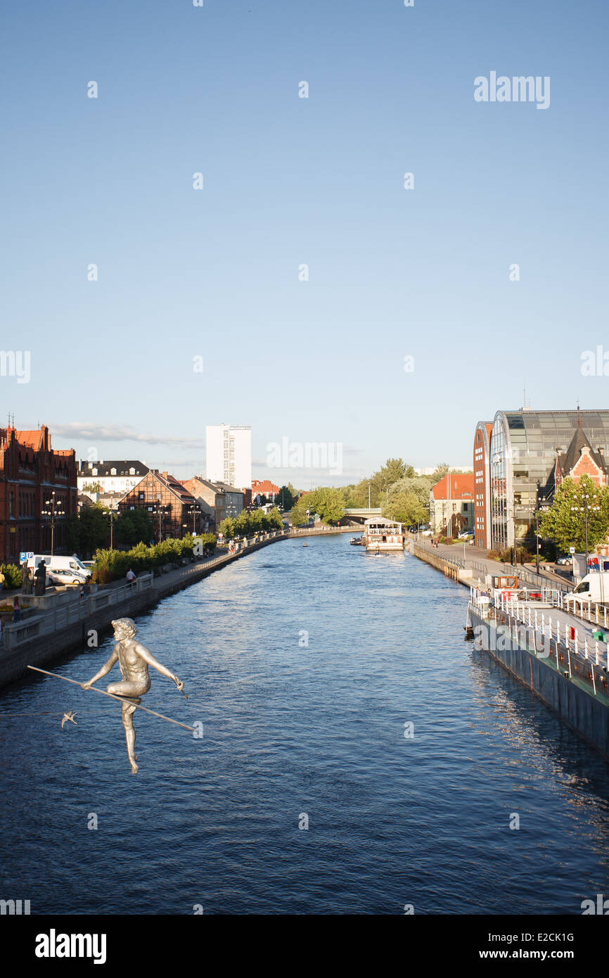The river Brda is seen running through the old center of Bydgoszcz, Poland. Stock Photo