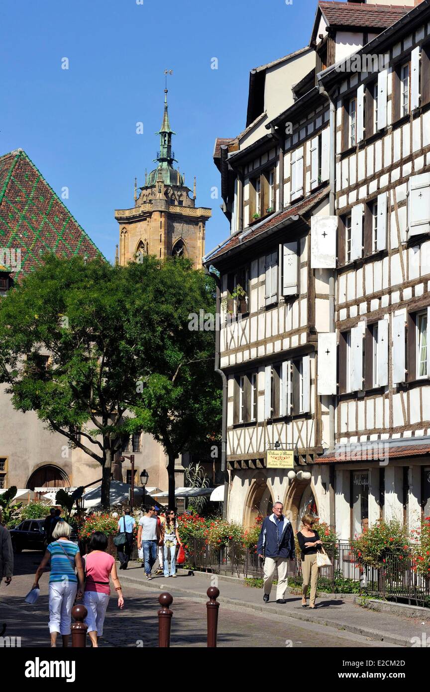 Haut Rin France Haut Rhin Alsace Wine Route Colmar half timbering house and ...