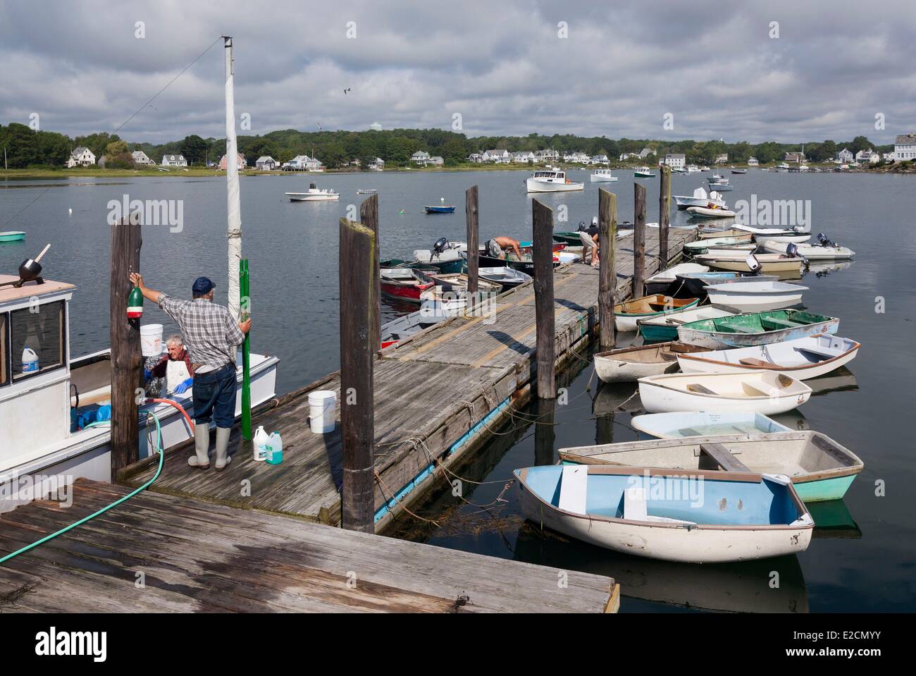 United States Maine Kennebunkport Cape Porpoise Cape pier Stock Photo