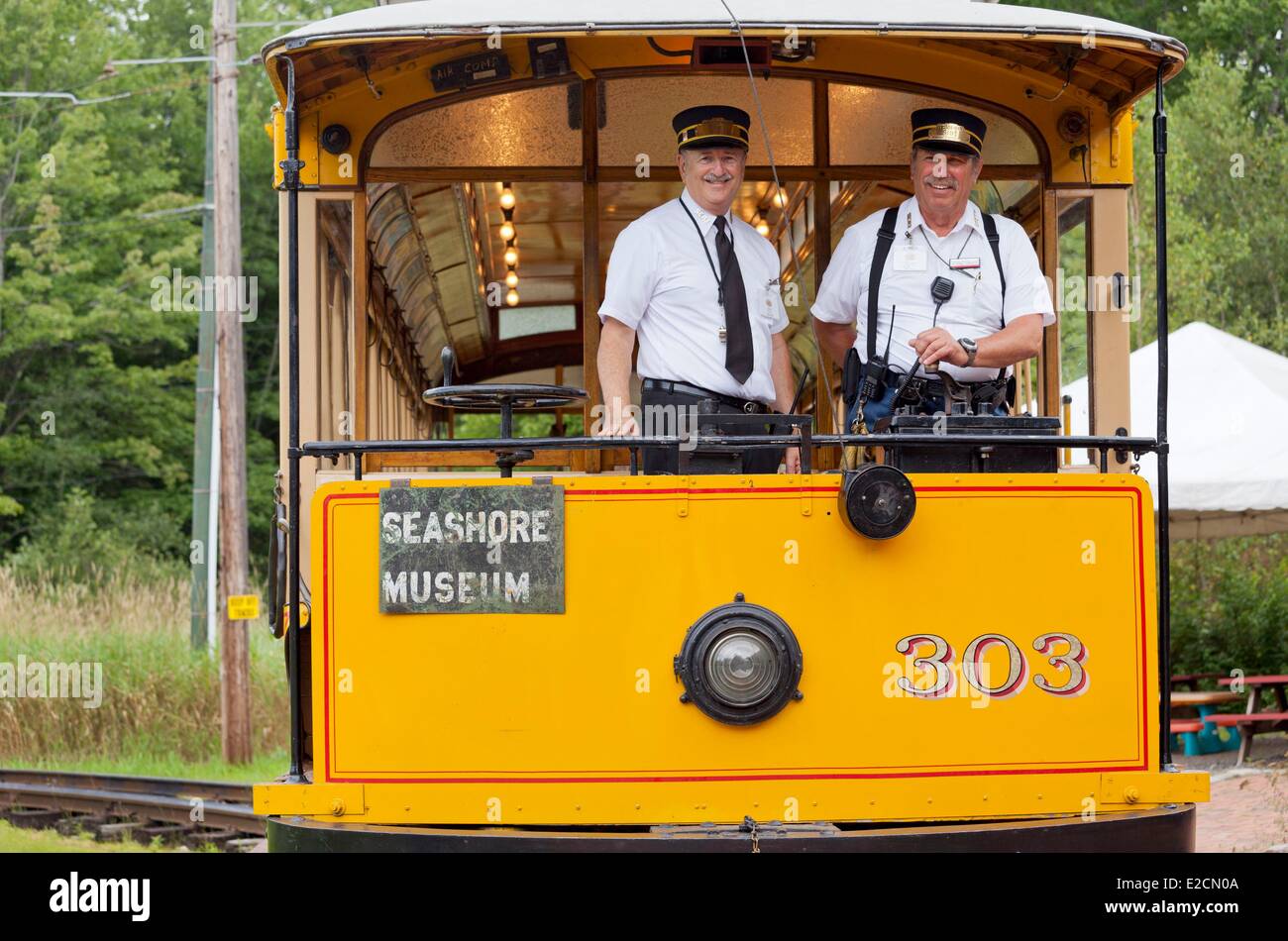 United States Maine Kennebunkport the Seashore Trolley Museum drivers