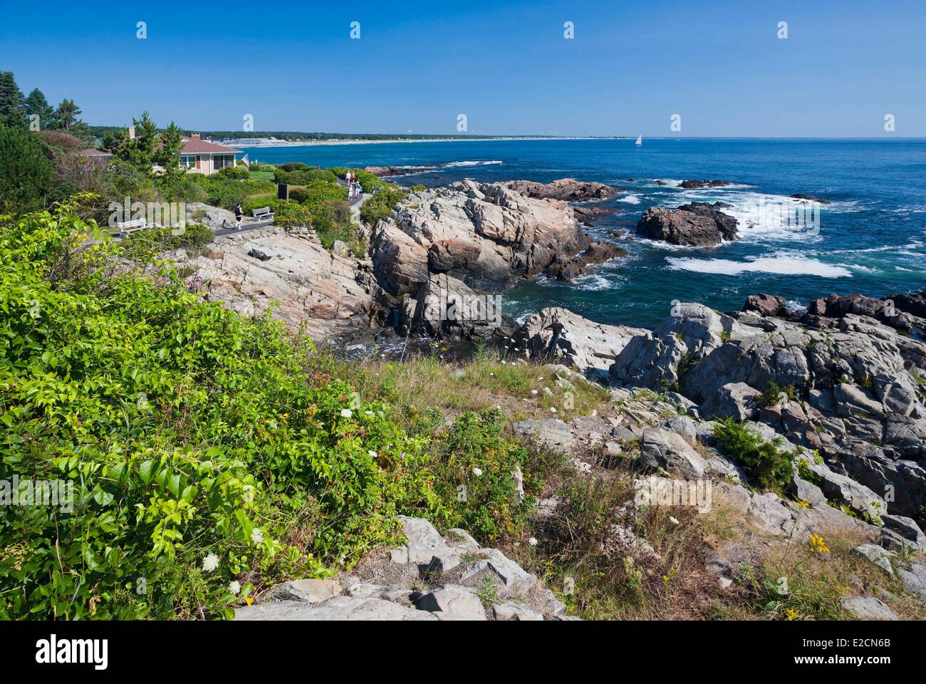 United States Maine Ogunquit the Marginal Way coastal footpath Stock