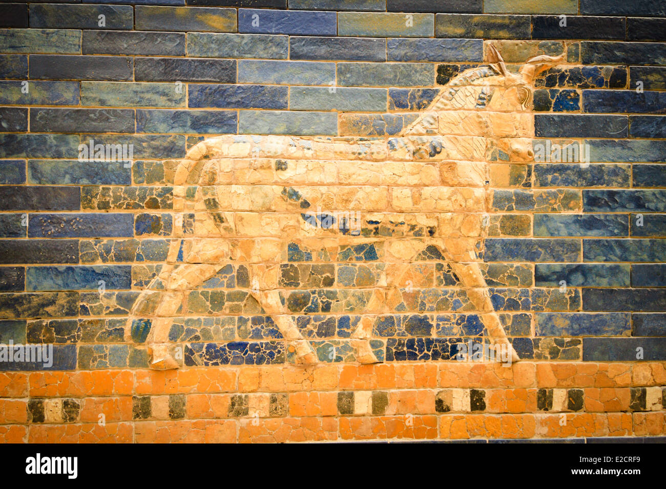 Detail from Babylon's Ishtar Gate in the Pergamom Museum, Berlin, Germany Stock Photo