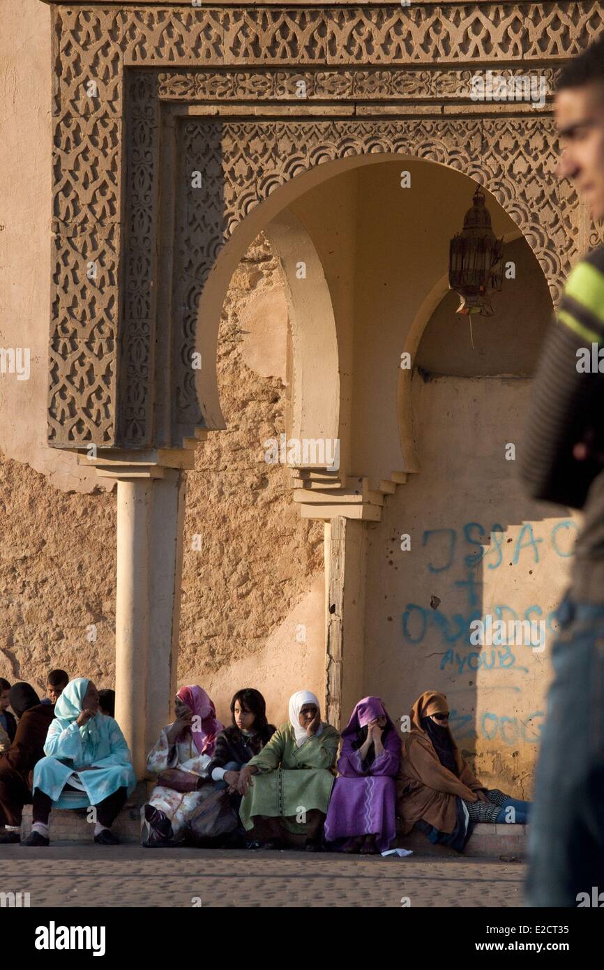 Morocco Meknes Tafilalt region historic city of Meknes listed as World Heritage by UNESCO Medina El Hedime Square Stock Photo
