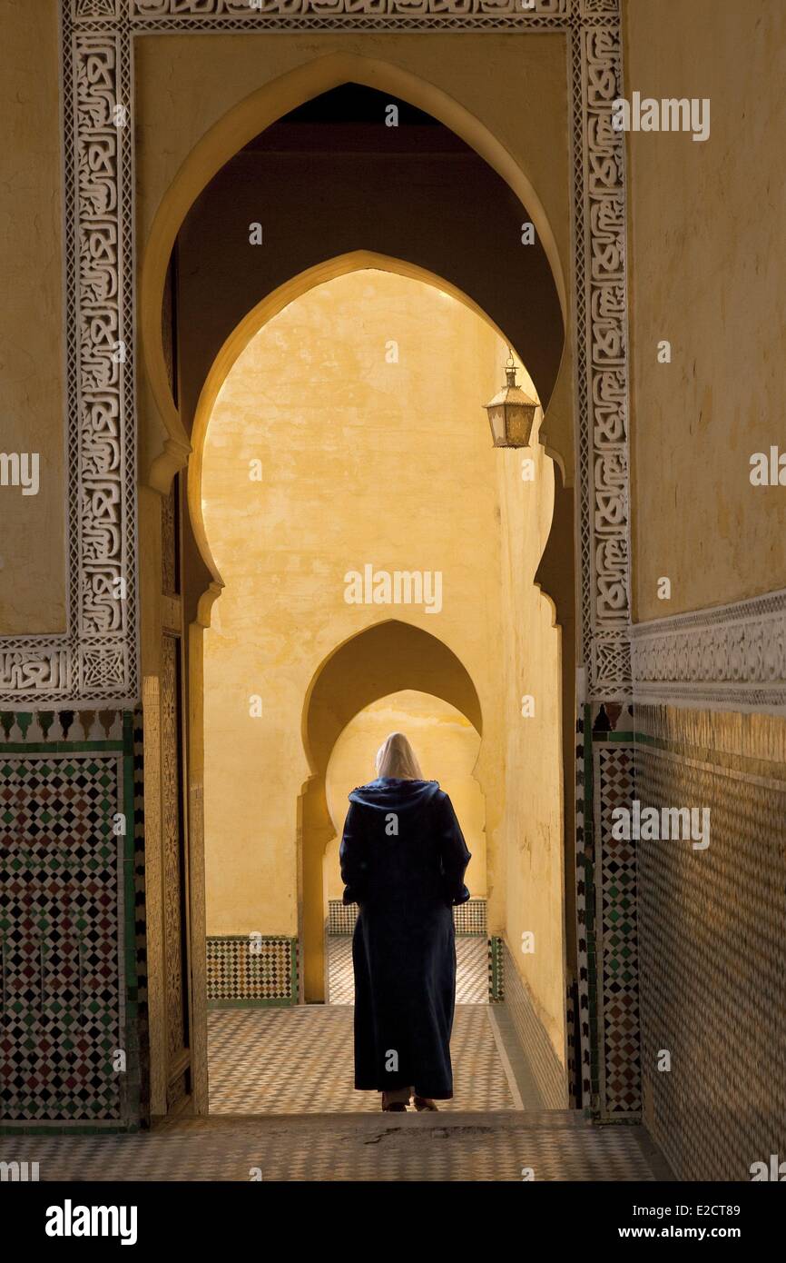 Morocco Meknes Tafilalt region historic city of Meknes listed as World Heritage by UNESCO Medina Moulay Ismail Tomb Stock Photo