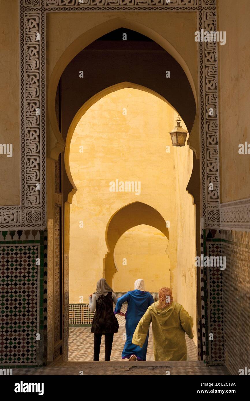 Morocco Meknes Tafilalt region historic city of Meknes listed as World Heritage by UNESCO Medina Moulay Ismail Tomb Stock Photo