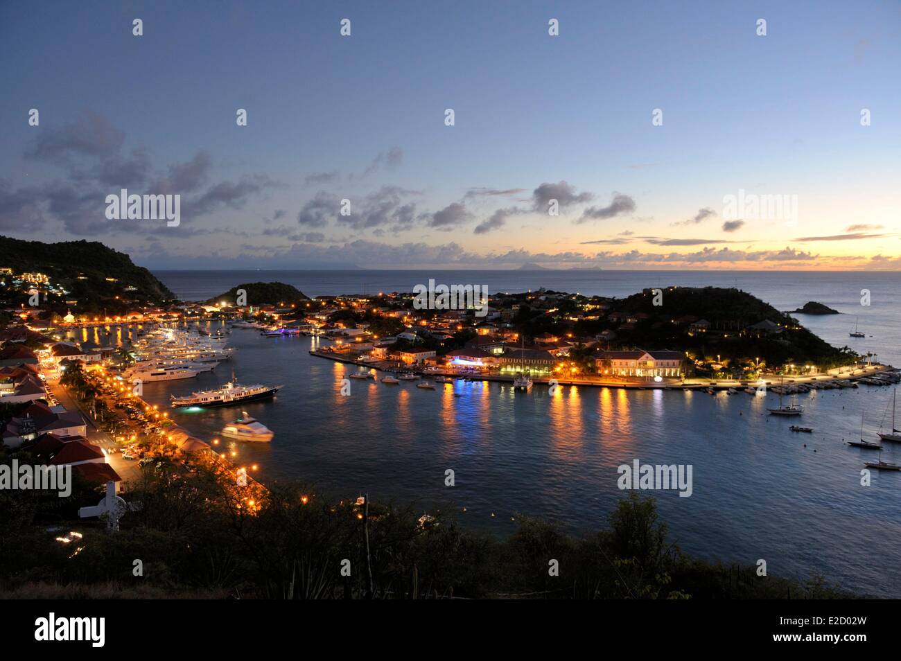 Gustavia, St. Bart's town skyline at the harbor Stock Photo - Alamy