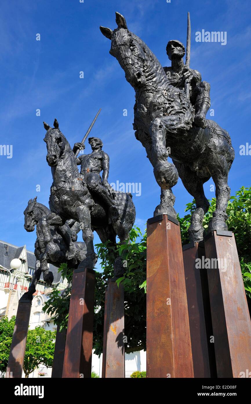 France Loire Atlantique La Baule sculptures by the mexican artist Javier Marin Stock Photo