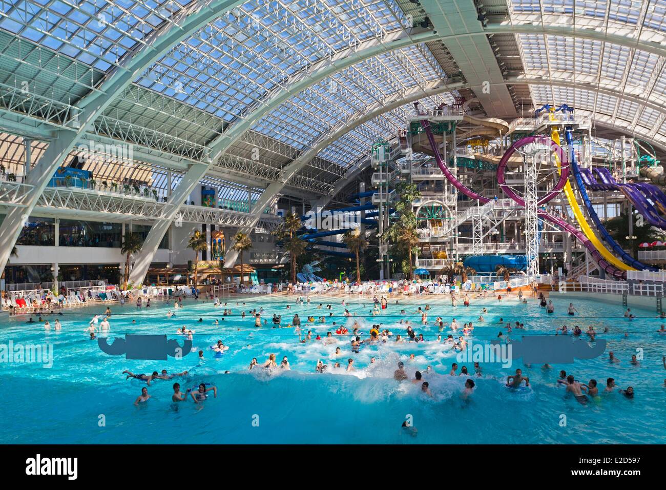 Canada Alberta Edmonton West Edmonton Mall the largest shopping mall in Canada World Waterpark largest indoor waterpark in the Stock Photo