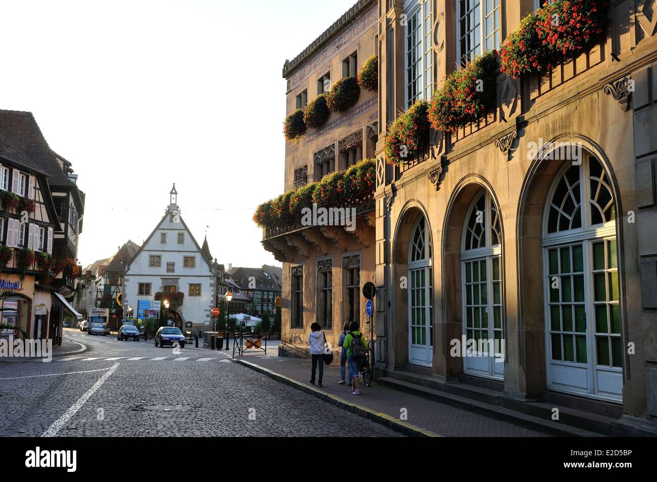 France Bas Rhin Obernai the old corn exchange house and the town hall ...