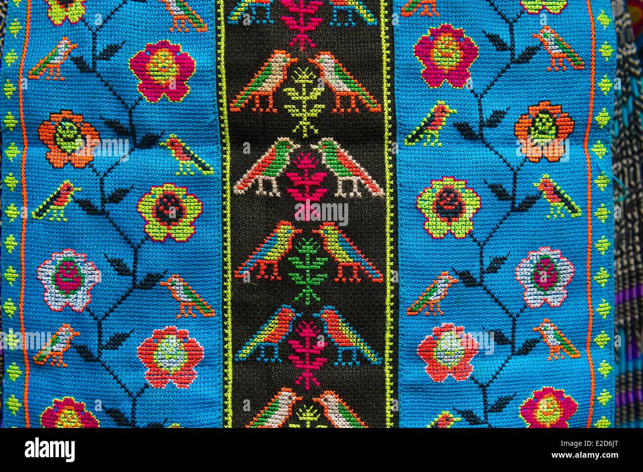 Laos Luang Prabang porvince Na Wan village Hmong embroidery Stock Photo